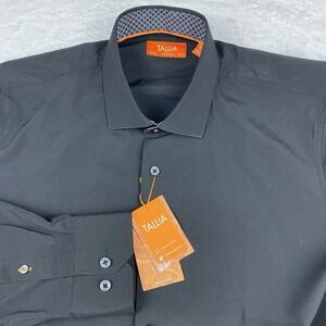 TALLIA DRESS Shirt Men's Medium 15-15.5/32-33 Black Stretch Wrinkle Free NWT!